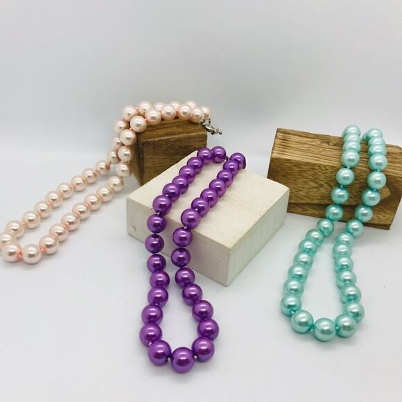 Statement Pearl Necklace Hand Knotted 18 Inch - Picture 3 of 7